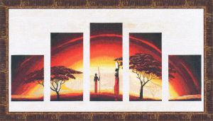 Купить РКП - Схема для вышивки бисером Африка, полиптих из 4-х частей | Мамино лукошко