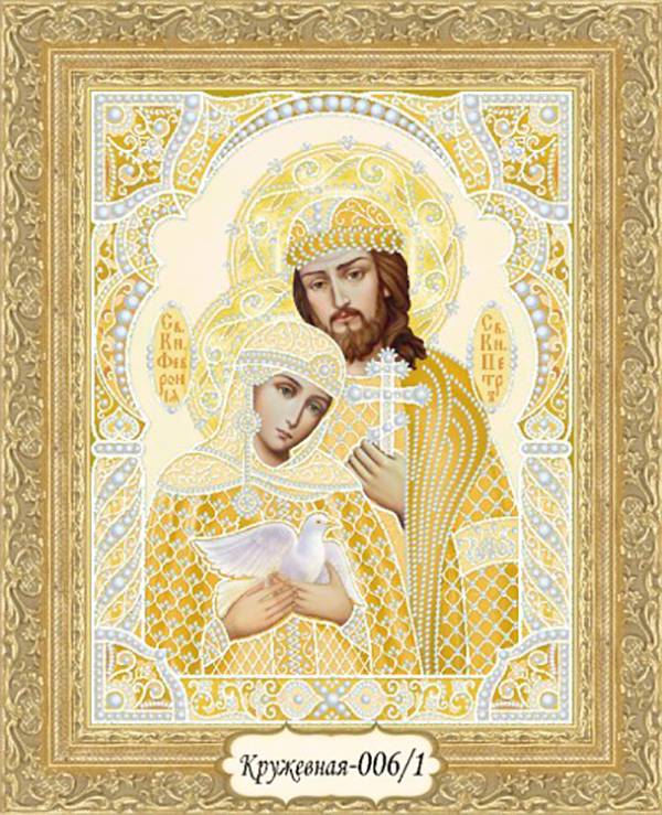 Икона Святые Петр и Феврония. Набор для вышивания бисером