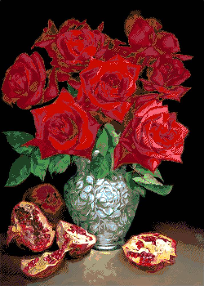 Panna Ц-1153 Набор для вышивания Красные розы в белом кувшине