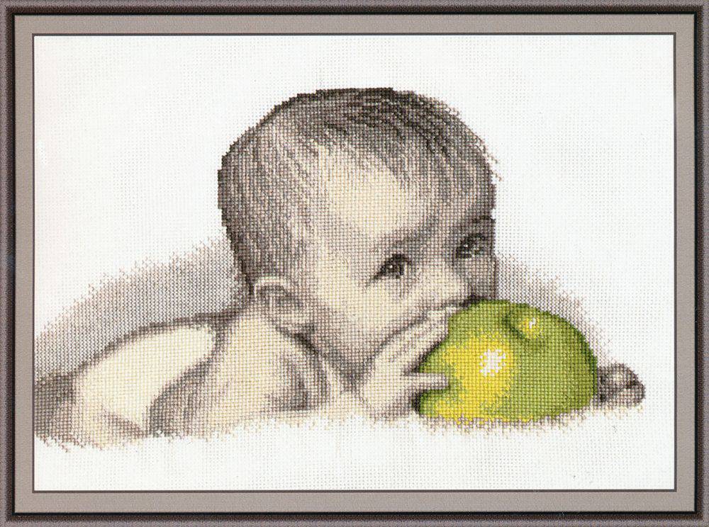 Комментарии к схеме вышивки «малыш с яблоком» (№571135)