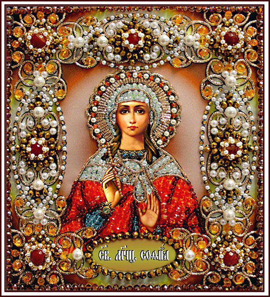 СБИ-056 Именная икона святая мученица София. Схема для вышивания бисером