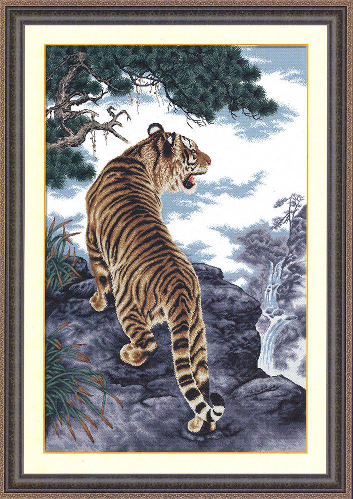 Вышивка камнями по номерам Бенгальский тигр