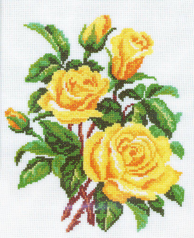 Вышивка крестом Жёлтые розы с виноградом (LUCA-B) - цена, фото, кмплектация - arthomework